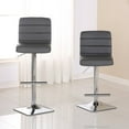 thumbnail image 2 of Bradford Black Faux Leather Swivel Adjustable Bar Stools(Set of 2), 2 of 10