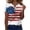 Deep Red(American Flag Stars Striped), variant on 4th Of July Shirts for Women Short Sleeve Button V-Neck Patriotic American Flag Stars Striped Tees Retro Summer Plus Size Tee Tops Deep Red M