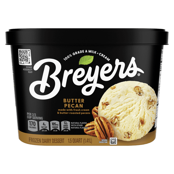 Breyers Butter Pecan Ice Cream Frozen Desserts, 1.5 Qt