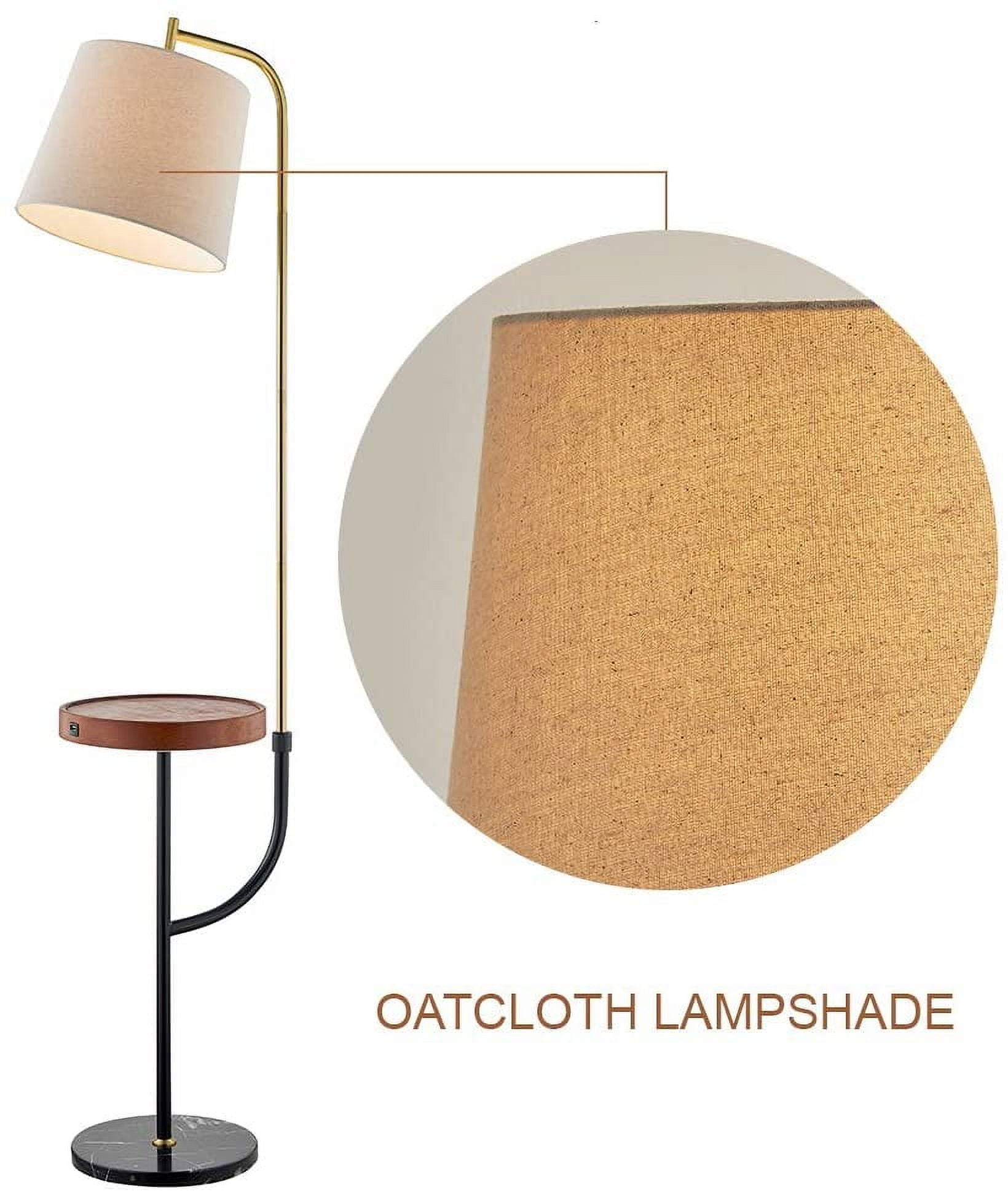 Maxax Modern Floor Lamp with Table and USB Charging Ports, Stylish Reading Lamp for Living Room or Bedroom