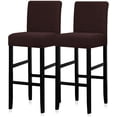 thumbnail image 1 of Housses de Chaise de Comptoir de Pub Réutilisables Housse Extensible Amovible Lavable Ensemble de 2 (86-Brun), 1 of 6