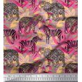 thumbnail image 1 of Soimoi Orange Viscose Chiffon Fabric Leopard Skin,Leopard & Wild Animal Print Fabric by The Yard 42 Inch Wide, 1 of 1
