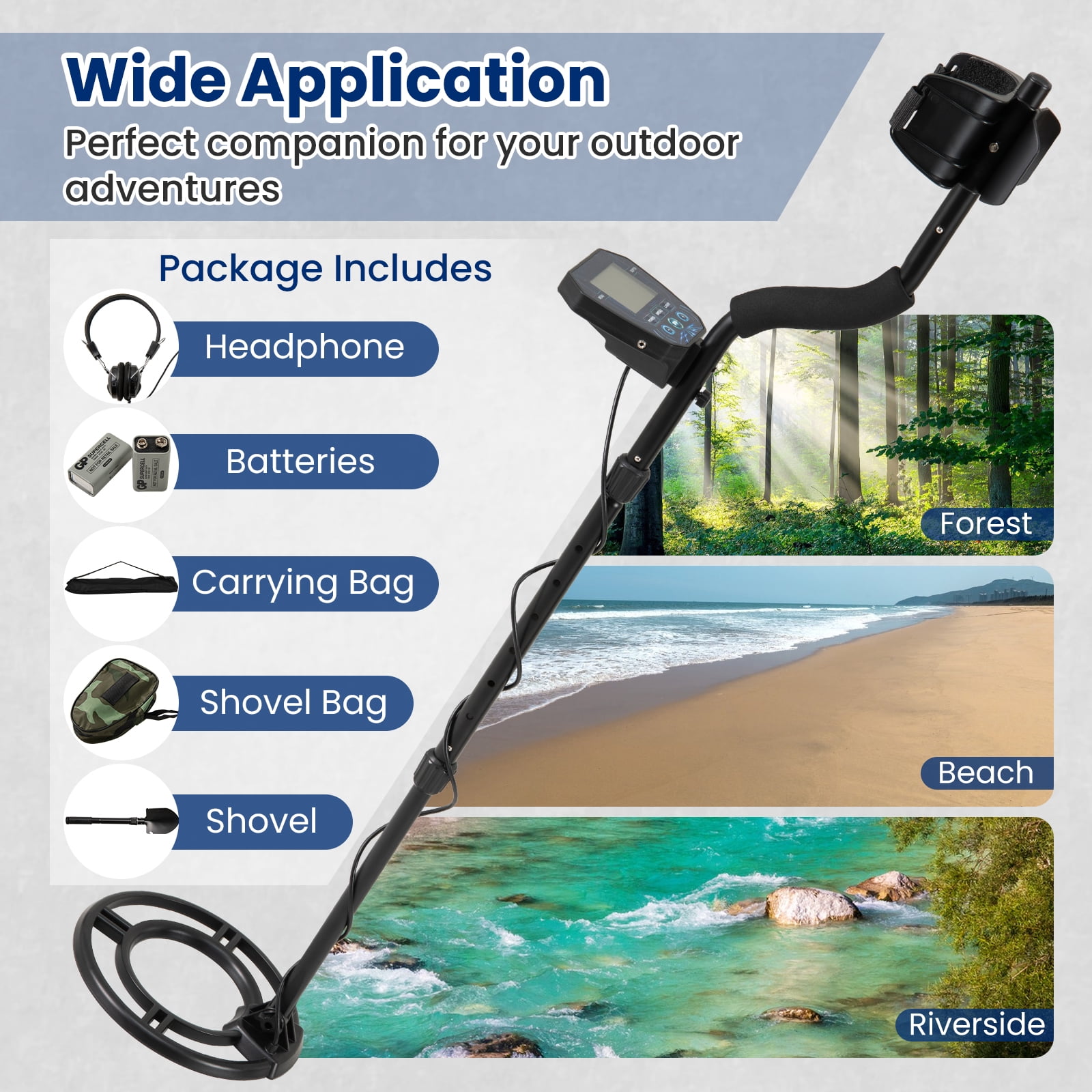 Gymax Professional Metal Detector for Adults Waterproof Pinpoint Advanced DSP Chip