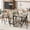 grey, variant on Gaderth 47" Large Wooden Folding Dining Table Set with 4 Foldable Chairs, 5 PCS Farmhouse Dining Table Set for 4, Drop Leaf Foldable Kitchen Table on Wheels for Kitchen or Dining Room