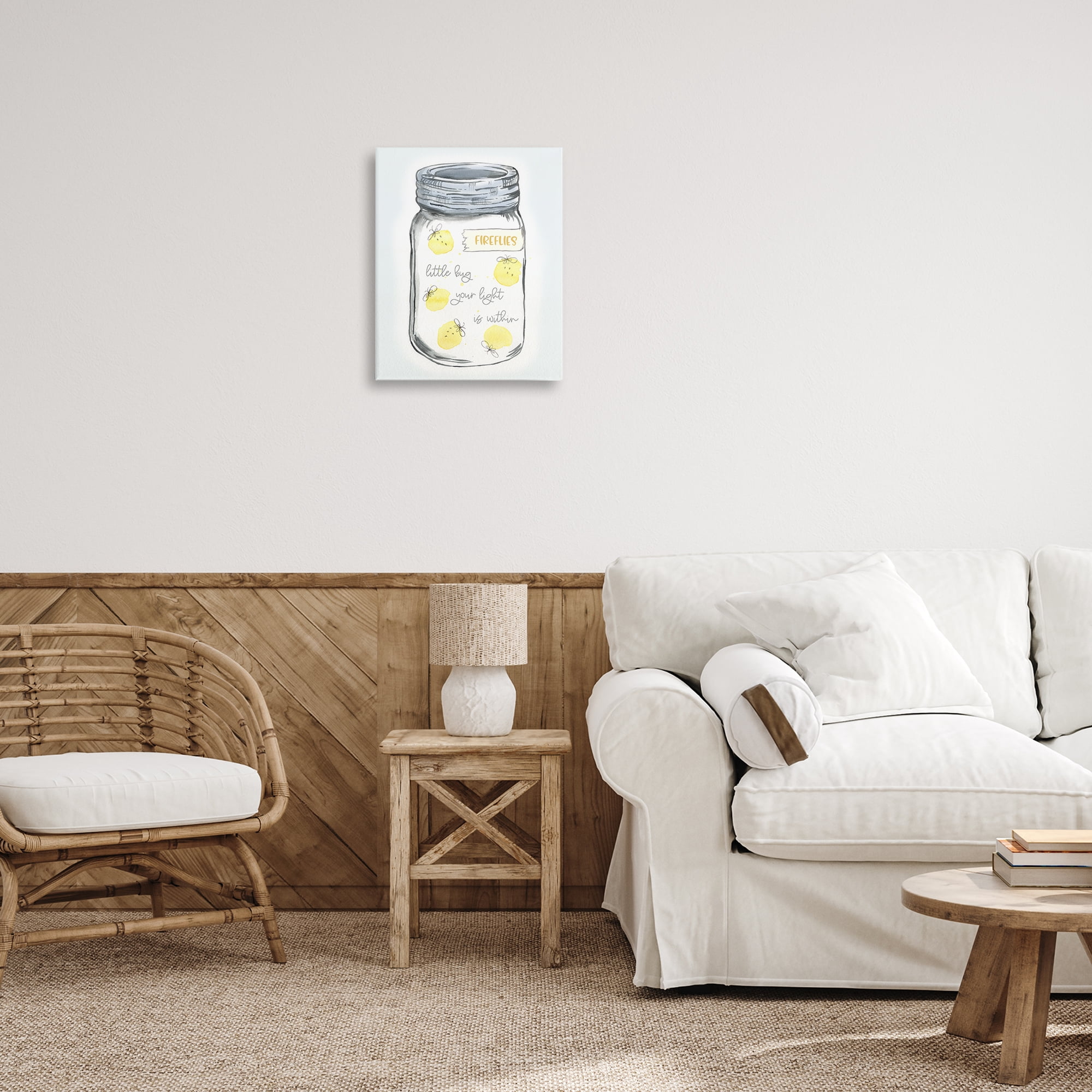 Stupell Industries Firefly Light Phrase Typography Painting Gallery Wrapped Canvas Art Print Wall Art, 16 x 20