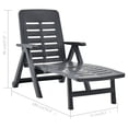 thumbnail image 4 of vidaXL Chaise Longue Pliante en Plastique Anthracite, 4 of 5