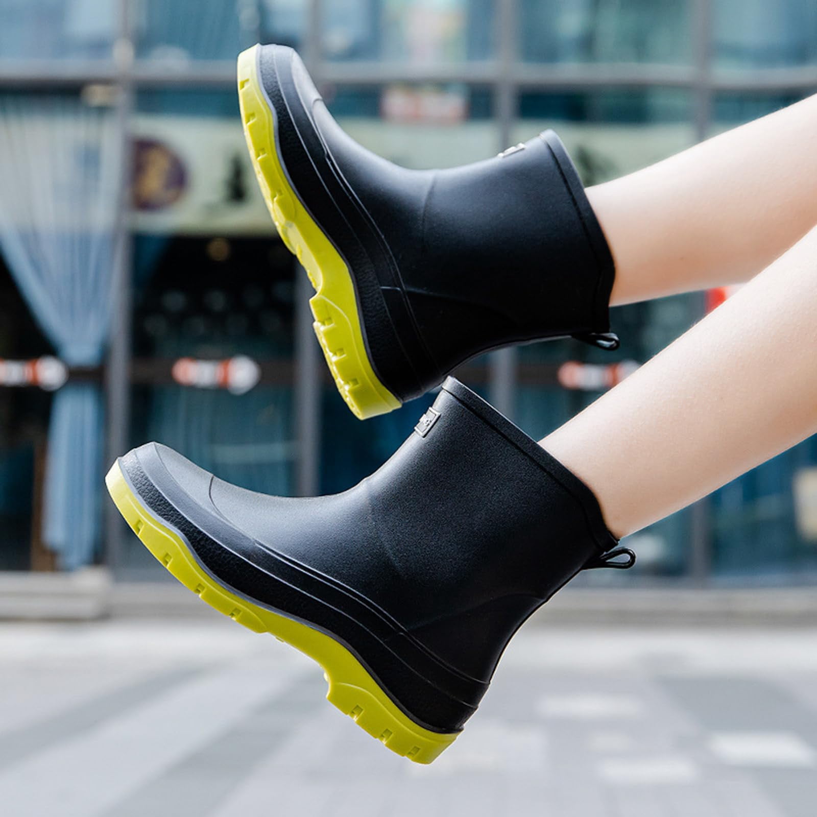 AUXDIQ Rain Boots Women Short Ankle Waterproof Rain Shoes Outdoor Garden Shoes