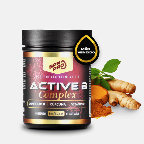 Complejo B Cúrcuma y Vitamina E Suplemento Alimenticio para Energía, Salud Celular y Antioxidantes Naturales