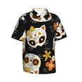 thumbnail image 2 of Haiem Cat Skulls and Flowers Printed Hawaiian Shirt for Men - Men’s Casual Beach Summer Shirts - Stretch Fabric with Modern Fit-Medium, 2 of 9