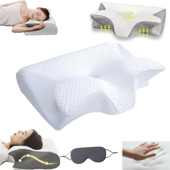 Neckhaven Pillow Hospitality Collection, Neckhaven Pillow Snoring, The Neck Haven Enhanced Thickness Pillows, Contoured Support Pillows for Side Back Stomach Sleepers (White)