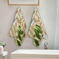 thumbnail image 4 of Nautical Beach Seashell Kitchen Hand Towels, Tropical Anchor Fingertip Bath Towels Ultra Soft and Absorbent, Decorative Face Towels Dish Washcloths, 2 PCS, 28.3"x 14.4", 4 of 5