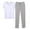 White, variant on Dagugfen Pajama Sets for Men Round Neck Tshirts High Waist Pants Comfy Loose Homewear Casual Outfits