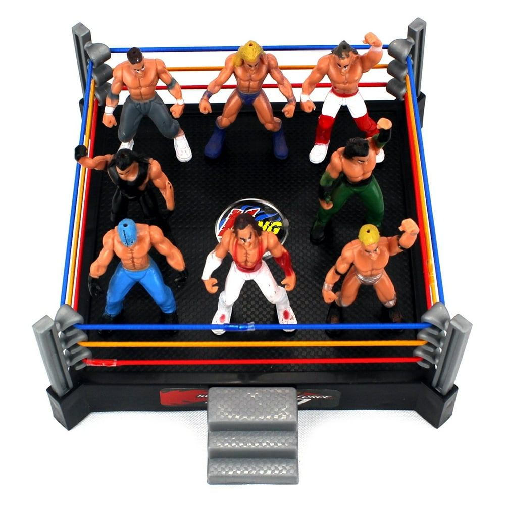 VT Mini Combat Action Wrestling Toy Figure Play Set w/ Ring, 8 Toy