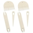 thumbnail image 1 of Uxcell Hand Loom Stick Set, 6pcs Knitting Tools Including Wood Weaving Crochet Needle Wooden Shuttle Wood Weaving Comb, 1 of 5