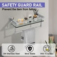 thumbnail image 4 of Estante de vidrio para baño SFGSOWOR de 40 cm con toallero de acero inoxidable, 4 of 8