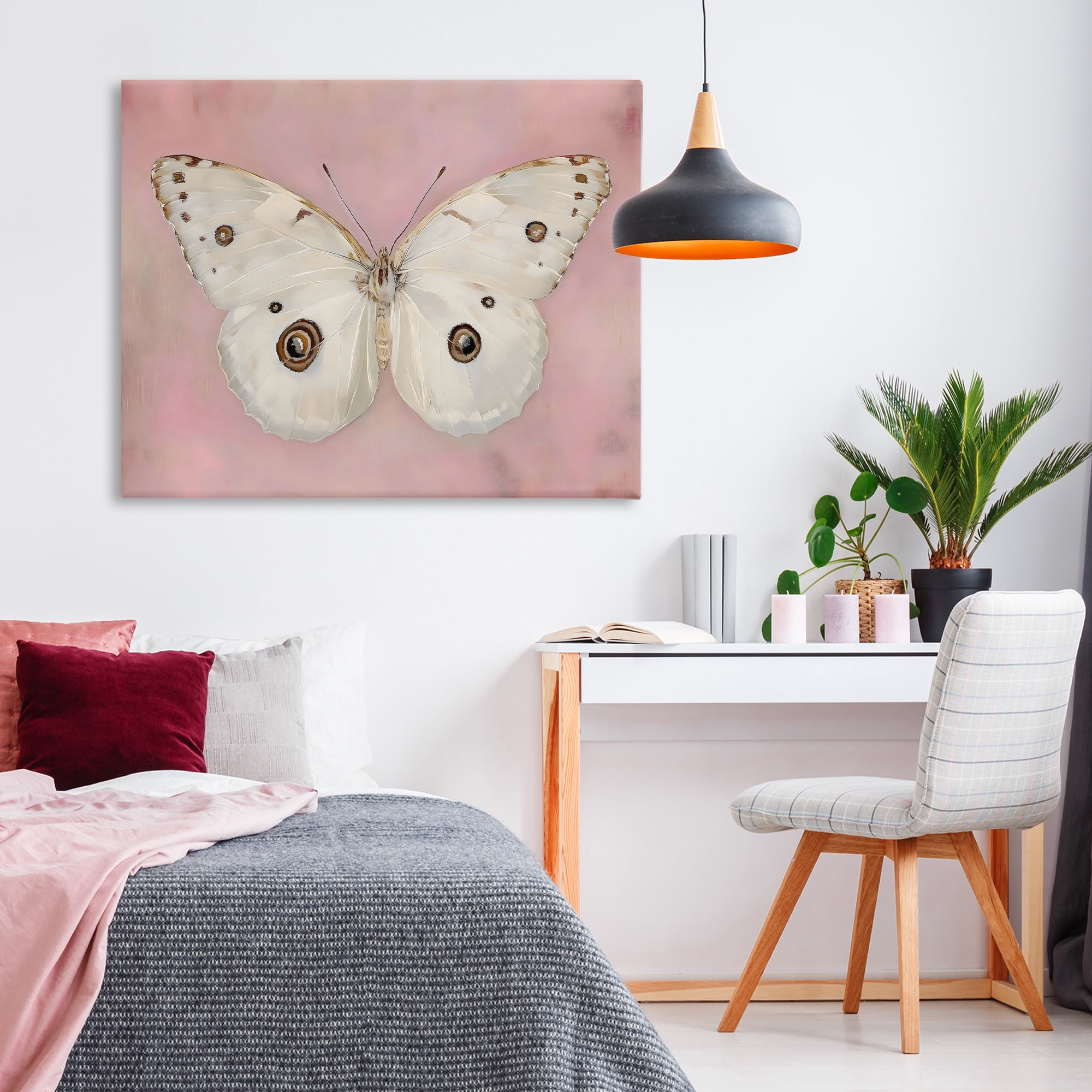 Stupell Industries Gossamer Butterfly on Blush Background Canvas Wall Art, design by Arlington Prints