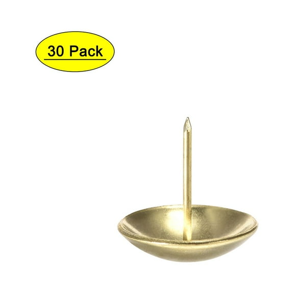 Uxcell 30mm Dia 25mm Height Gold Tone Round Thumb Nails Tacks 30 Pack