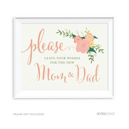 Leave Wishes For New Mom & Dad Floral Roses Girl Baby Shower Party (Best Wishes For New Baby Girl)
