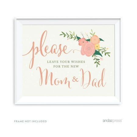Leave Wishes For New Mom Dad Floral Roses Girl Baby Shower Party Leave Wishes For New Mom Dad Floral Roses Girl Baby Shower Party