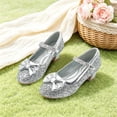 thumbnail image 6 of Girls Dress Shoes Glitter Sparkle Princess Shoes Low Heels Toddler Mary Jane Pumps Cute Kids Footwear School Wedding Party Birthday for Little/Big Kid, 6 of 7