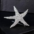 thumbnail image 4 of Silver Rhinestone Starfish Brooch Pin Women's Jewelry, 4 of 5
