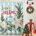 thumbnail image 5 of Seaside Holiday Pine Needles Starfish Shower Curtain for Bathroom, Wood Board Waterproof Shower Curtains Washable Quick Dry with Hooks Bathtub Curtains 72x72IN, 5 of 9