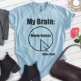 thumbnail image 2 of My Brain Movie Quotes T-shirt, Unisex Women's Men's Classic Movie Lover Film Buff Retro Funny Movie, Heather Light Blue, Medium, 2 of 6