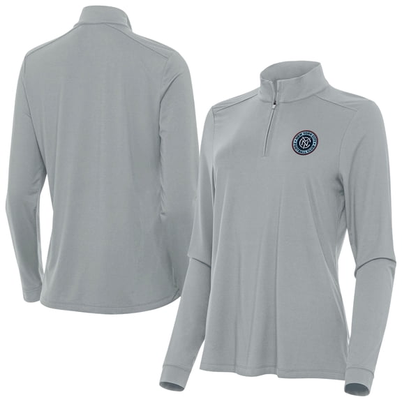 Women's-Antigua  Gray New York City FC Intent Quarter-Zip Pullover