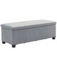 thumbnail image 1 of HOMCOM Banc Ottoman de Rangement de 44 Pouces avec Couvercle, Pattes, Repose-Pieds, Gris, 1 of 10