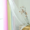 thumbnail image 6 of Psoiuetr Blackout Gradient Ombre Curtains for Kids Girls Bedroom Living Room Decor Rainbow Double Layers Star Cut Out Stripe Pink Yellow Grommet Window Curtains,52"x63",1 Panel, 6 of 8