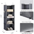 thumbnail image 5 of Hanging Closet Organizer, 4-Shelf Closet Hanging Storage Shelves, Grey, 5 of 6