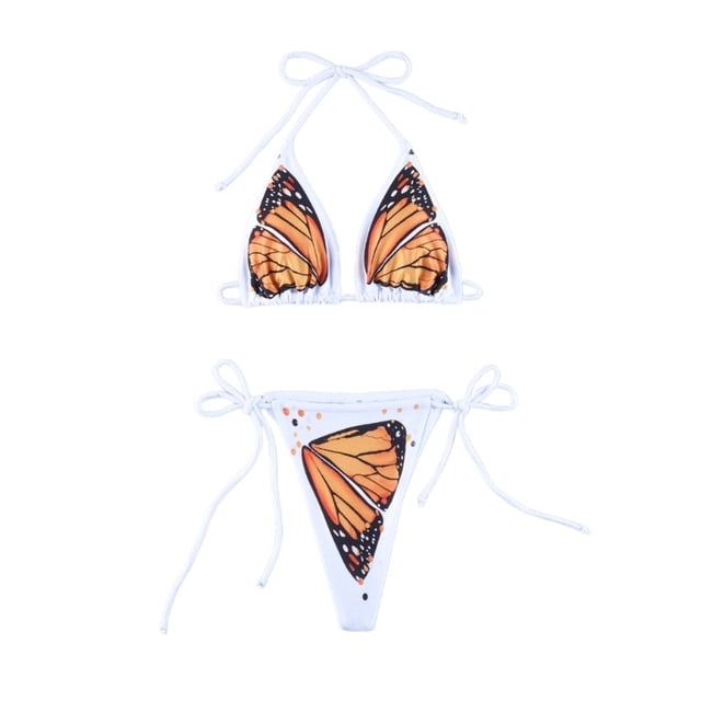 Traje baño sexy con cuello halter para mujer, traje baño sexy con tiras, tanga corte alto