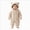 A69-Beige, variant on 6-9 Months Baby Boys Girls Jumpsuit Fuzzy Fleece Bear Hooded Zip Up Footed