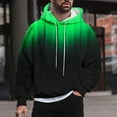 thumbnail image 2 of YLSDY Fashion Mens Fleece Hoodies Gradient Color Pullover Long Sleeve Cowlneck Hooded Sweatshirt Comfy Drawstring Hooded Tops Green XL, 2 of 6