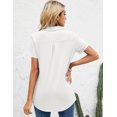 thumbnail image 6 of ZHENWEI Womens Short Sleeve Polo T Shirts V Neck Button Down Blouse Loose Casual Collared Tunic Tops with Pocket, 6 of 8