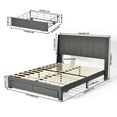 thumbnail image 3 of Homy Casa Cadre de Lit Rembourré avec Rangement pour Chambre, Lit Grand, Gris, 3 of 6