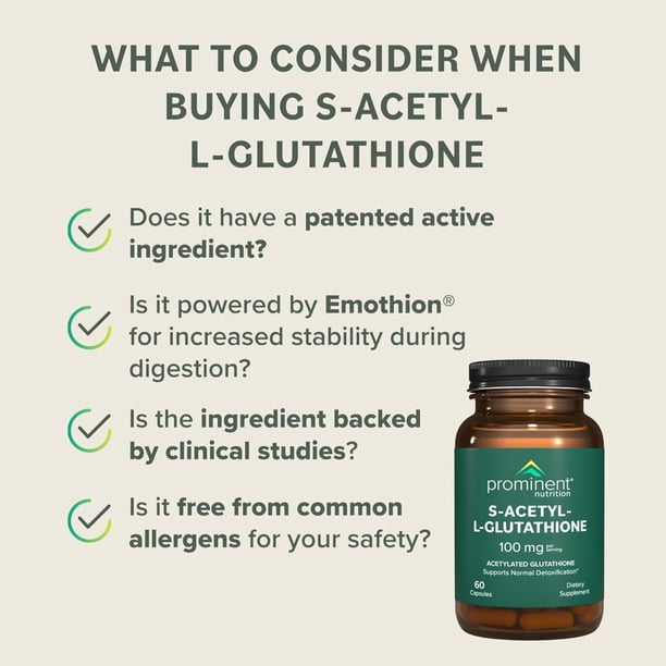 s-acetyl-l-glutathione Prominent Nutrition S-Acetyl L-Glutathione Supplement