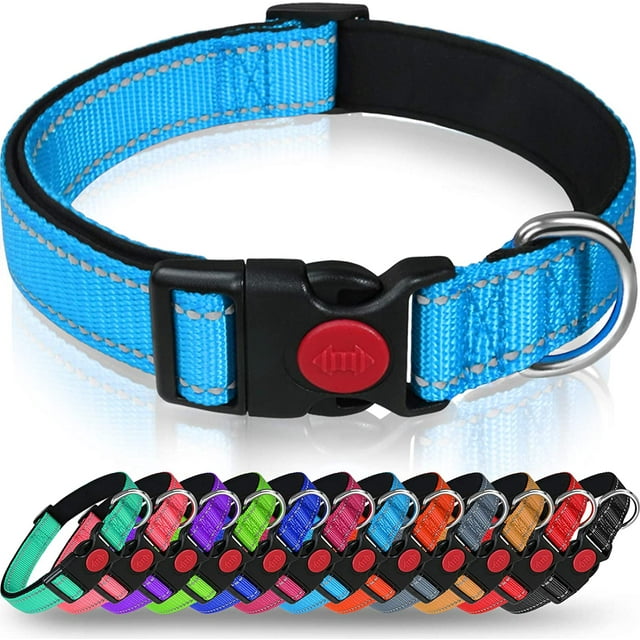 FrostHike Reflective Dog Collar with Safety Locking Buckle. Adjustable Nylon Pet Collars for Puppy Small Medium Large and Extra Large Dogs
