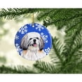 thumbnail image 2 of Carolines Treasures SC9383-CO1 Shih Tzu Winter Snowflakes Holiday Ceramic Ornament, 2 of 3