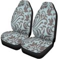 thumbnail image 2 of POGLIP Set of 2 Car Seat Covers Brown Pattern in The of Damascus Blue Floral Baroque Universal Auto Front Seats Protector Fits for Car,SUV Sedan,Truck, 2 of 5