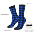 thumbnail image 6 of Honeii Buffalo Plaid Blue Black Print Adult Socks,Crew Socks,Casual Calf Socks,Daily Wear Socks for Men & Women, Perfect for Sports, Casual and Everyday Use, 6 of 6