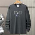 thumbnail image 3 of Men's 100% Cotton Heavyweight Letter Printed Long Sleeve T-shirt, 3 of 12