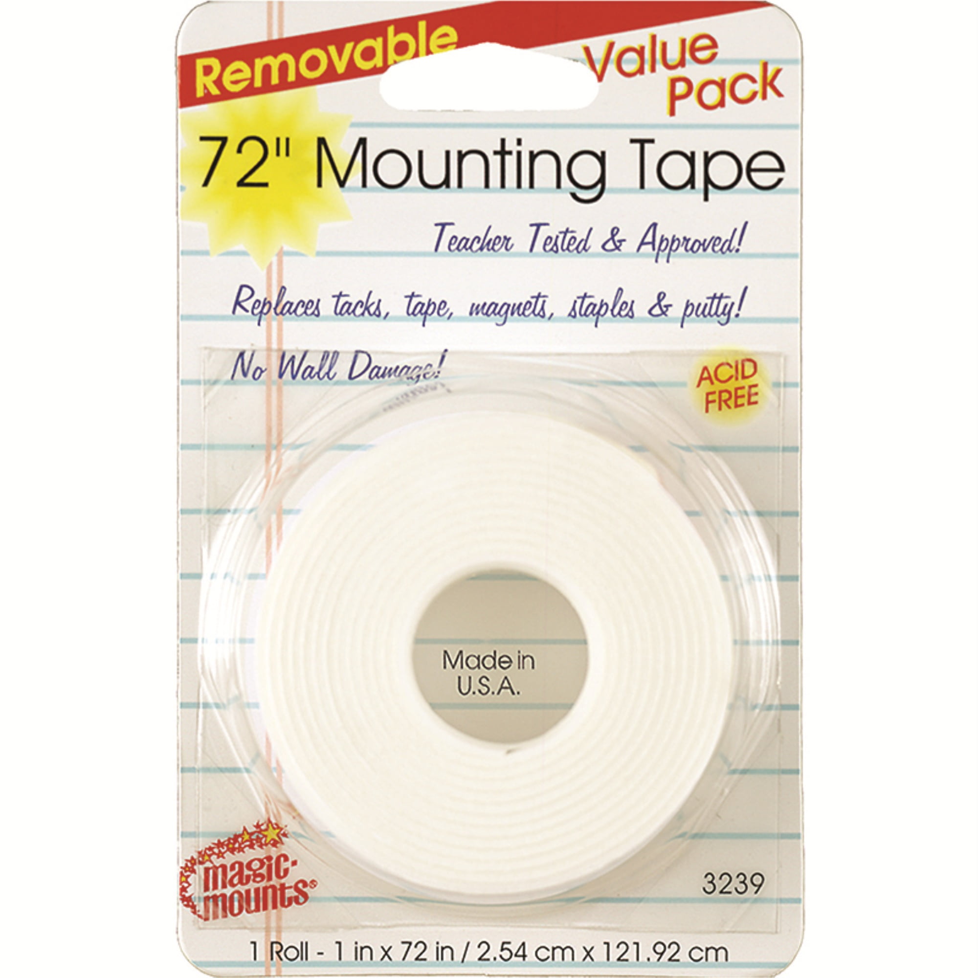 Magic Mounts Removable Mounting Tape 1? X 72? Roll