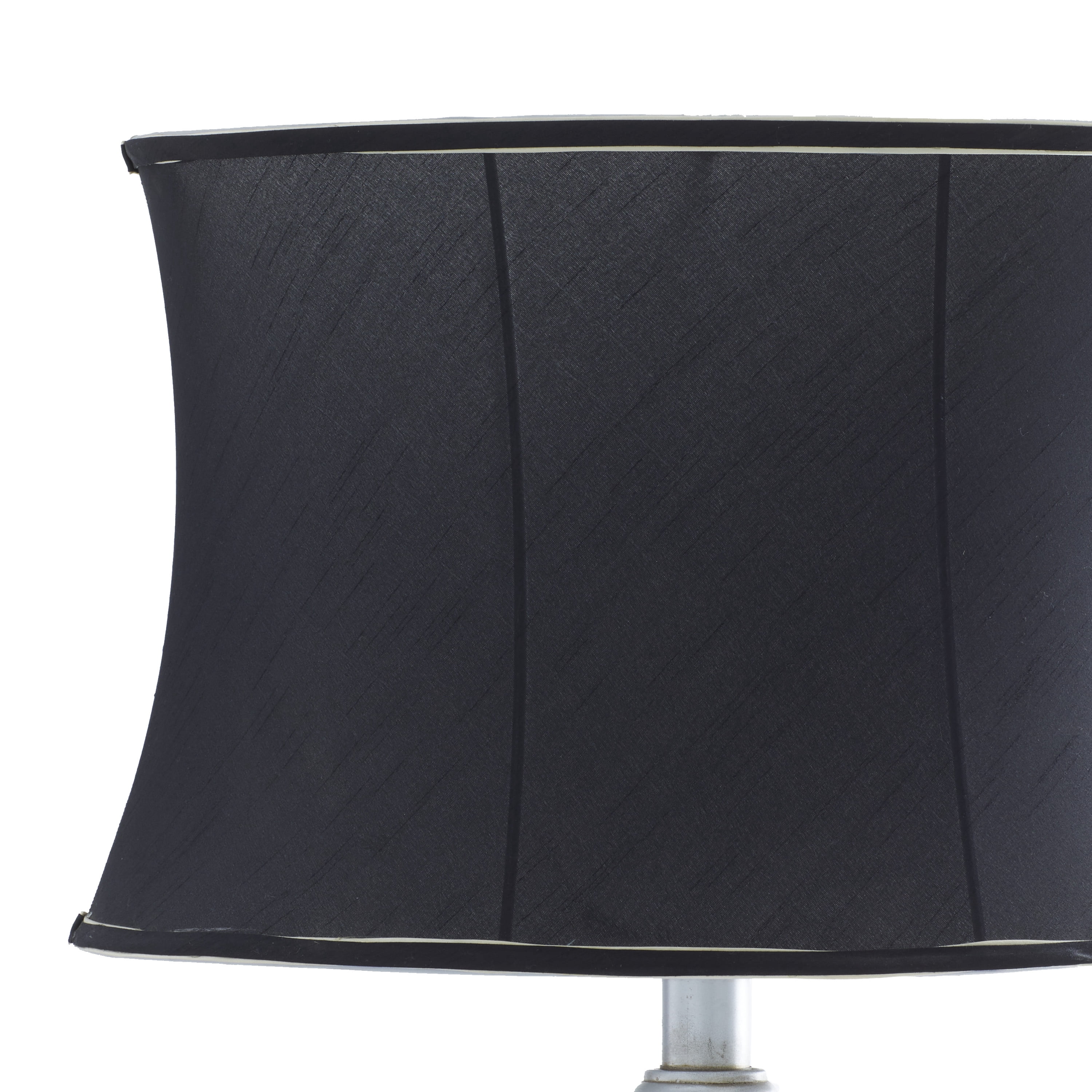 DecMode 30" Silver Table Lamp with Black Fabric Shade