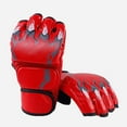 thumbnail image 2 of Gants de Boxe Demi-Doigt Mitaines avec Bande de Poignet Réglable Gants pour Sanda Sac de Frappe Entraînement Noir, 2 of 12