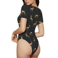 thumbnail image 3 of Easygdp Christmas Deers Women's One-Piece Swimsuit Slim Fit Crew Neck Bodysuit Athletic Swimwear with Concealed Buckle - Medium, 3 of 9