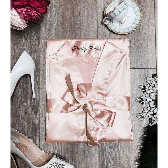 Blush Robe, Blush Satin Robe, Blush Women's Robe, Cheap Blush Robes, Blush Satin Robes
