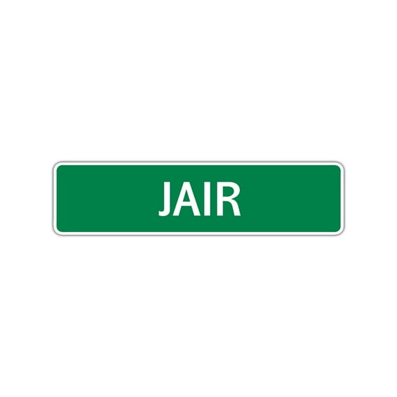 Jair Boys Children Indoor Outdoor Unique Wall Novelty Name Letter Printed Plaque Decoration Label Aluminum Metal Sign 4"x13.5"