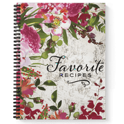 Softcover Favorite Recipes 8.5" x 11" Spiral Recipe Notebook/Journal, 120 Recipe Pages, Durable Gloss Laminated Cover, Black Wire-o Spiral. Made in the USA