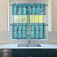 thumbnail image 3 of Kitchen Curtains 24 Inch Short - 3 Panel Set, Shark Whale Dolphin Ocean Theme, Rod Pocket Window Curtain, 100% Polyester for Nautical Farmhouse Kitchen, Easy Wash, 3 of 6